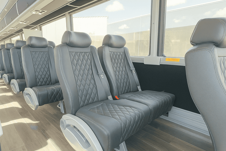 interior of Virginia Beach Shuttle Bus Rentals charter bus